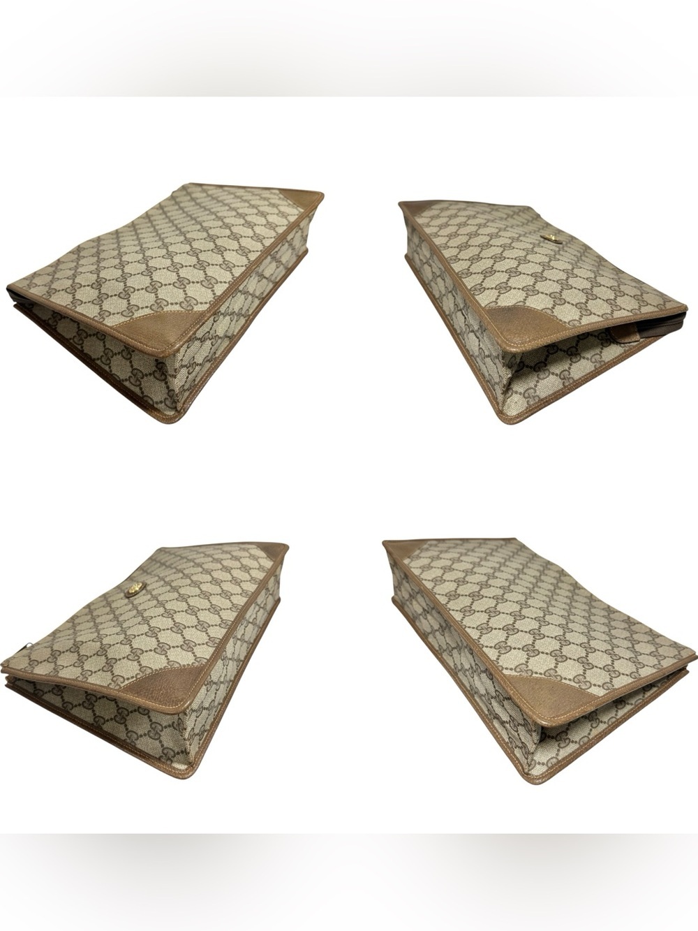 Gucci GG Supreme Web Canvas & Leather Vintage Large Evening Clutch Bag - Picture 4 of 14
